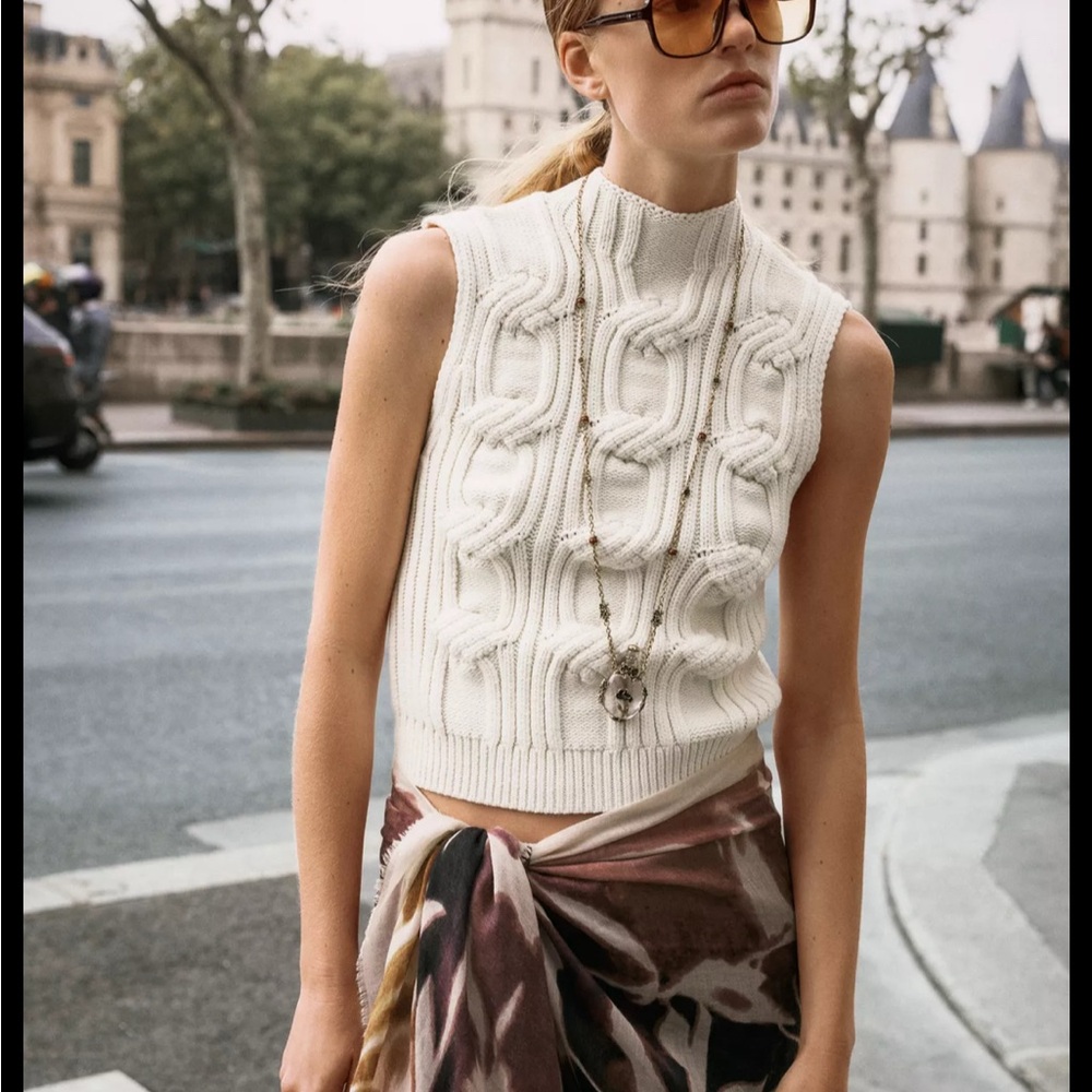 Zara Cable Knit Vest